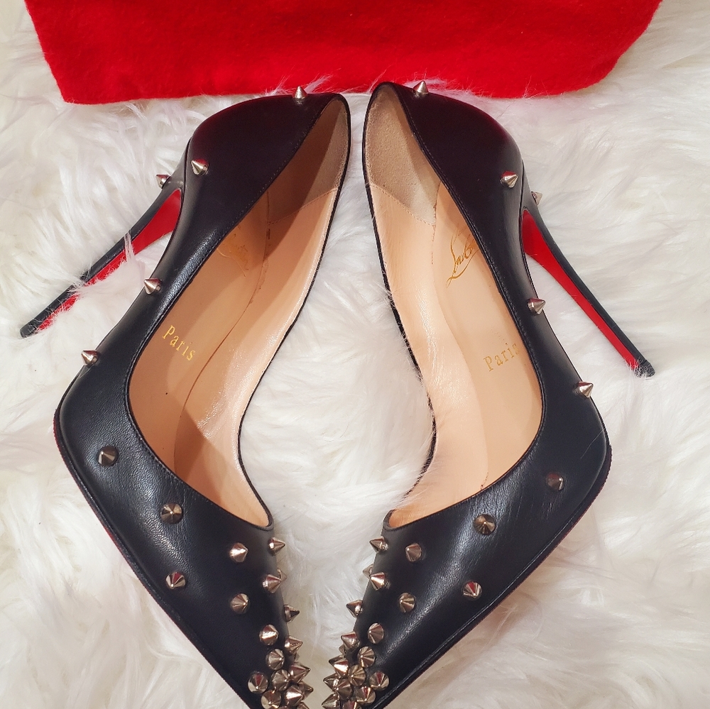 Christian Louboutin Black Studded Heels - Picture 5 of 7